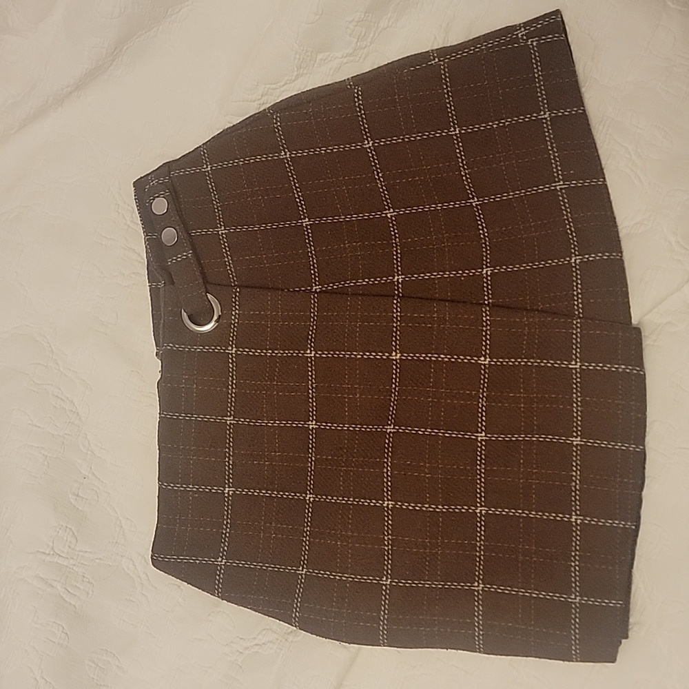 Cute Brown Plaid Skirt